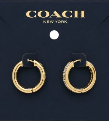 Coach Incrusted Hoops Earrings