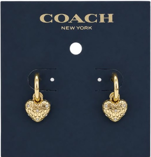 Coach Heart Huggie Earrings